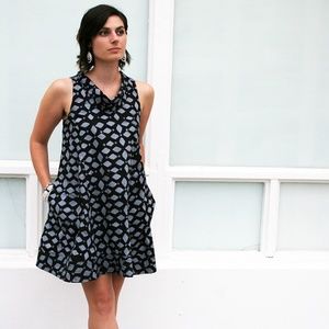 Global Mamas Eli Dress Cowl Neck Black Pockets
